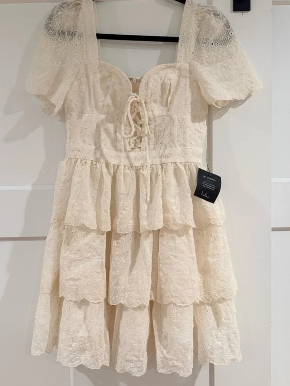Lulu's Cream‎ Lace Tiered Dress